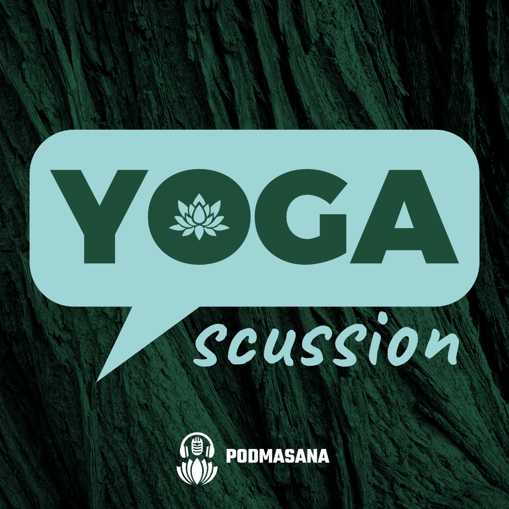 Yogascussion podcast art and logo