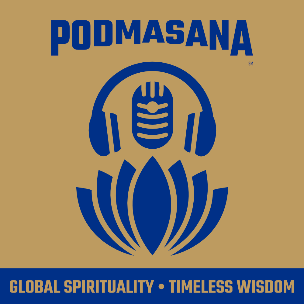 Podmasana logo with slogan Global Spirituality Timeless Wisdom